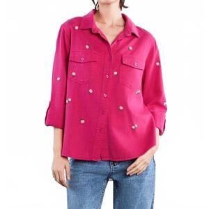 NEW BILLY T daisy meadow shirt in very berry